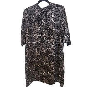 Old Navy Woodland Creature Dress Black White Shift Mini Rabbit Large